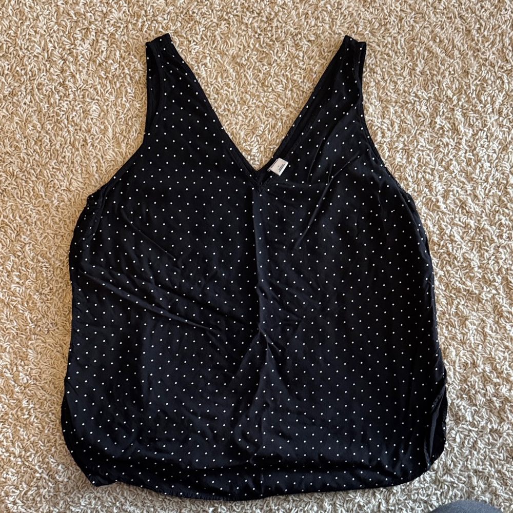 Old Navy Black and White Polka Dot Tank Top